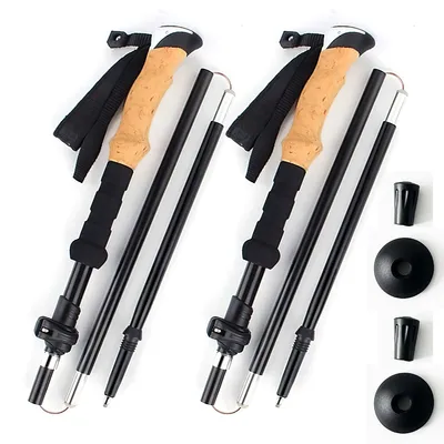 Produktbild von Faltbarer Trekkingstock aus  Alu,5 Sektion Wanderstock, 33 cm Klapplänge,Nur 260g mit 3LS Schloss