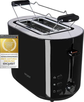 Obrázek produktu pro Exquisit TA 6103 swi, 2 krajíců, Černá, Nerezová ocel, Páčka, Otočné, 850 W, 220-240 V, 50/60 Hz