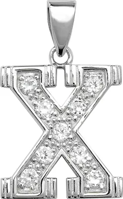 Produktbild von Schöner 925 Sterling Silber Buchstaben / Initiale Damen - Anhänger mit Zirkonia; TRS35295LTX