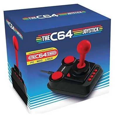 Produktbild von Retro-Bit Controller The C64 Joystick, Joystick, PC, Kabelgebunden, Schwarz, Rot, Kunststoff, Kabel