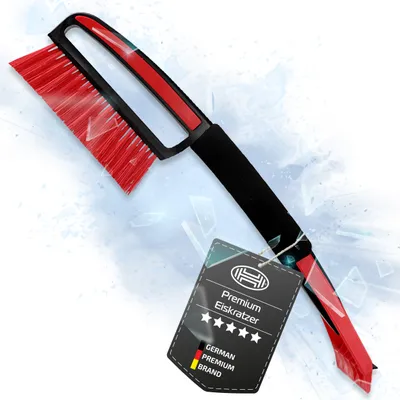 Produktbild von HEYNER® Eiskratzer Schneebesen Eisschaber Scheibenkratzer Auto mit 44 x 9,5 cm Klinge und Besen 1cm breit mit gesplissten Borsten und ergonomischen Softgriff