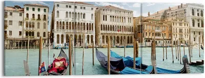 Produktbild von Bild auf Leinwand - Leinwandbild - Architektur venedig italien gondel - 150x50cm - Wand Bild - Wanddeko - Leinwanddruck - Bilder - Kunstdruck - Leinwand bilder - Wandkunst - CA150x50-2705