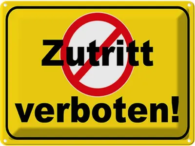 Produktbild von vianmo Blechschild 30x40 cm Zutritt verboten Straßenschild Warnschild Hinweisschild Sicherheit Vorsicht
