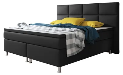 Produktbild von Boxspringbett Miami mit Bettkasten 180x200 cm Kunstleder schwarz