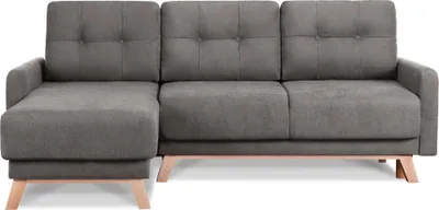 Obrázek produktu pro Rohová pohovka Konsimo Linke s rozkládací plochou "VISNA", šedá, látka, skandinávská, 228x79x165