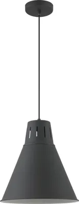 Produktbild von GTV - Pendelleuchte GIANNI Hängelampe Deckenlampe E27 schwarz Metall Lampenschirm 32 cm höhenverstellbar Esszimmer Wohnzimmer Küche modern skandinavisch