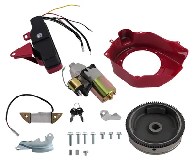 Produktbild von Anlasser mit Magnetschalter - Elektrostart Kit für Honda GX200 Motor - Mit Schwungrad-Zahnkranz - Aftermarket Ersatzteil