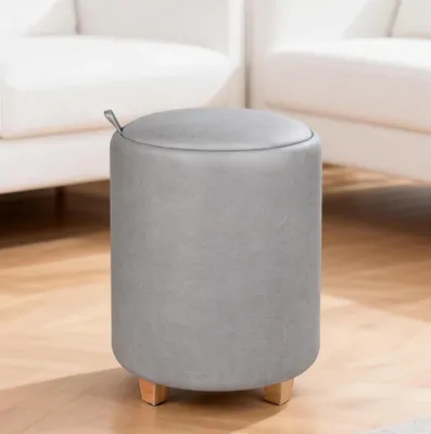Produktbild von Theo&Cleo Sitzhocker mit Stauraum Fußhocker Aufbewahrungsbox mit Deckel Couchtisch für Wohnzimmer Schlafzimmer Flur mit Holzbeinen