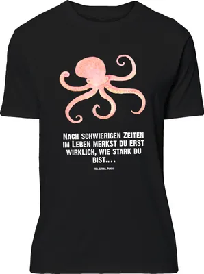 Produktbild von Mr. & Mrs. Panda Größe M T-Shirt Tintenfisch - Schwarz - Geschenk, Shirt, Wasser, Herren, Krake, Tshirt, Meer, Meerestier, Ozean, mit Spruch, Lustige Sprüche