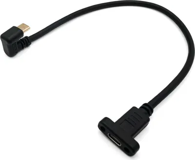 Zdjęcie produktu dla SYSTEM-S Kabel USB 3.1 U Turn 30 cm z wtyczką typu C do gniazda 360° ze śrubą kątową czarny
