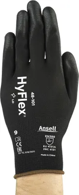 Produktbild von Handschuhe HyFlex® 48-101 Gr.9 schwarz EN 388 PSA II Nyl.m.PU ANSELL