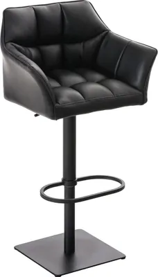 Produktbild von Moderner Barhocker – Eleganter Stuhl – 360° drehbar und verstellbar | Farbe: Schwarz | Grundfarbe: Schwarz