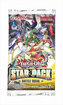 A product image of a Yu-Gi-Oh! Star Pack: Battle Royale booster pack.
