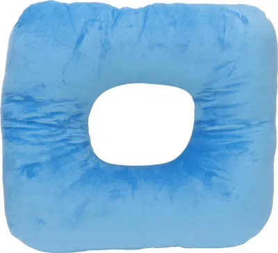 Produktbild von Hämorrhoidenkissen, blau, 35 x 35 cm, Schmerzlinderung, gefüllt mit Perlwolle, Donut-Kissen für Büro, Rollstuhl und Zuhause