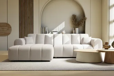 Produktbild von LetSit Ecksofa Rocco L Egon, Loungesofa zum Entspannen, Ecksofa L Form, Polstersofa, Bequemes Couch mit Ottomane für Wohnzimmer, Hellbeige, Links