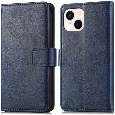 Imagen del producto de Funda Tipo Libro de Lujo para Apple iPhone 15 - Azul oscuro