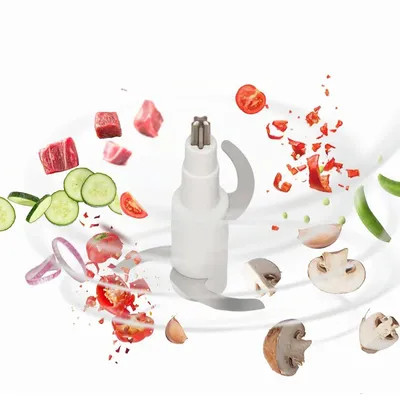 Produktbild von Elektrischer Zerkleinerer 600 ml, 2 Stufen, Edelstahlklingen, USB-C Akku, für Fleisch, Gemüse, Nüsse & Eis