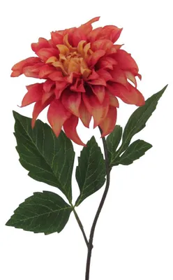 Produktbild von Kunstblume DAHLIE, 63cm. Dahlientrieb mit einer Blüte. ORANGE