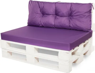 Produktbild von Palettenkissen outdoor | Palettenkissen set  Sitzkissen 120x80 und  Rückenkissen 120x40cm Violett | Palettenkissen auflagen | Paletten kissen | Europaletten kissen | Setgarden