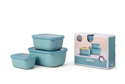 Produktbild von Set Multischüssel Cirqula rechteckig hoch 3-teilig (750+1500+3000 ml) - Nordic green