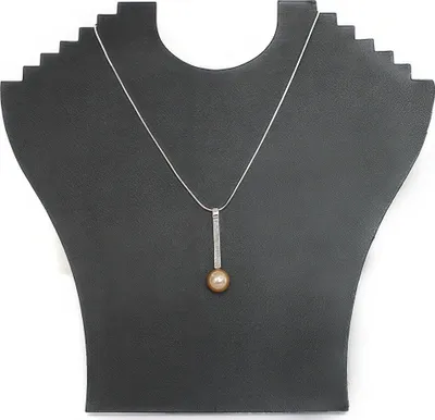Produktbild von Kettenhalter Schmuckdisplay Schmuckbüste Schmuckhalter Schmuckständer zusammenklappar aus Kunstleder schwarz