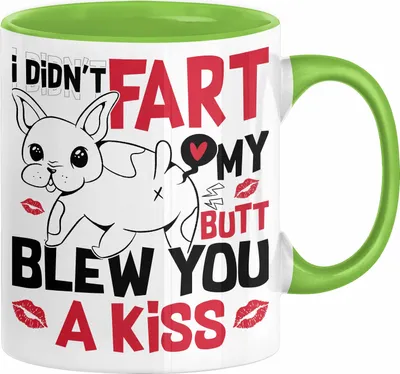 Produktbild von Boxer Tasse Geschenk Valentinstag I Didn't Fart My Butt Blew You A Kiss Geschenkidee Hundebesitzer Liebe Kaffee-Becher (Grün)