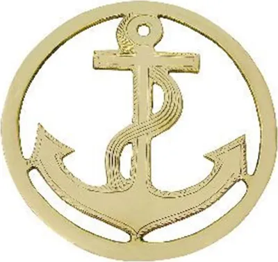Produktbild von Maritimer Topfuntersetzer aus Messing Rund mit Anker und Tau