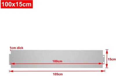 A diagram showing the dimensions of a metal garden edging.