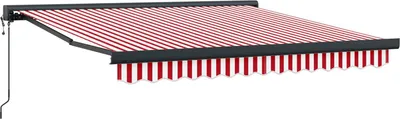 Image de vidaXL Store extensible rouge et blanc 350 x 250 x 165 cm