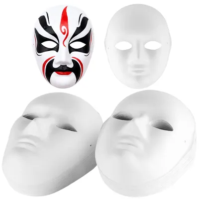 40 weiße Papiermasken, 2 Größen, DIY-Bastelmasken