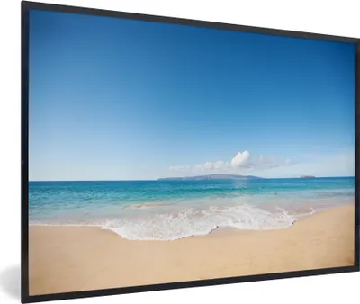 Produktbild von MuchoWow® MuchoWow® Gerahmtes Poster Meer - Türkis - Hawaii 90x60 cm - Poster mit zchwarzem Bilderrahmen - Fotorahmen - Foto-Plakat