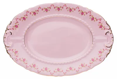 Obrázok produktu pre Oválna misa 32, ružový porcelán, rozety, zlatá linka, Leander