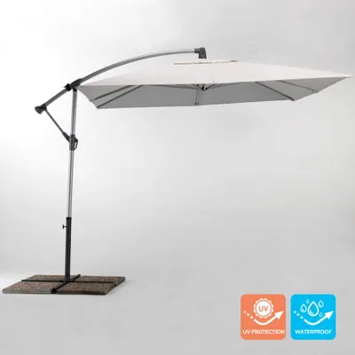 Produktbild von Ampelschirm Quadratischer Pendelschirm 2,5 Meter Garten Café Hotel Alu uv-Schutz Shadow