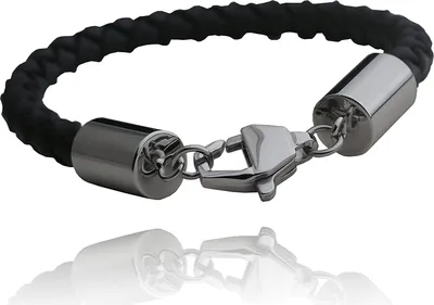 Immagine prodotto di Bracciale Katschuk con chiusura in acciaio inox - Gioielli da uomo - 23,0 centimetri