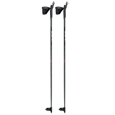 A pair of ski poles against a white background.