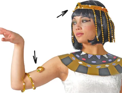 Produktbild von Cleopatra-Set Kopfschmuck mit Armreif für Damen Kostüm-Zubehör
