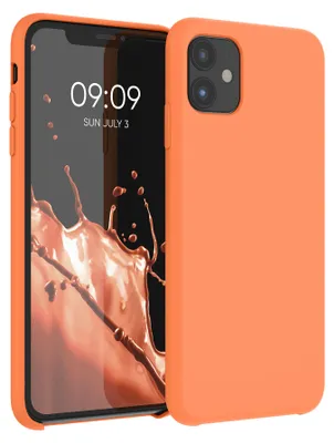 Produktbild von kwmobile Handyhülle für Apple iPhone 11 Hülle - Case Silikon - Kabelloses Laden - Schutzhülle Cover in Papaya