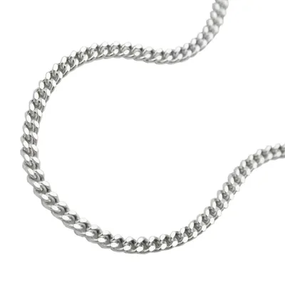 Produktbild von Kette 17mm Flachpanzerkette 2x diamantiert Silber 925 45cm silber 1,7mm