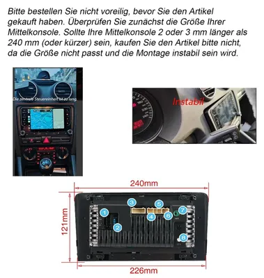 Produktbild von Autoradio Doppel DIN 7 Zoll Touchscreen Android 14 GPS Navigation für Audi A3 8P 2003-2014 S3 RS3 mit Carplay Android Auto Bluetooth 4GB RAM 64GB Speicher