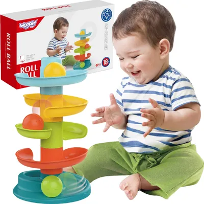 Produktbild von Woopie Baby Kugelbahn-Spiral-Set + 3 Kugeln