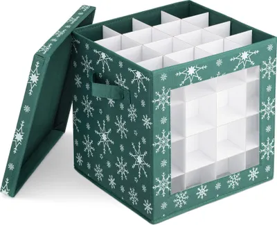 Produktbild von Navaris Aufbewahrung für Weihnachtskugeln - Weihnachtskugel Aufbewahrung mit 64 Fächer - Aufbewahrungsbox für Weihnachtskugeln mit Deckel -