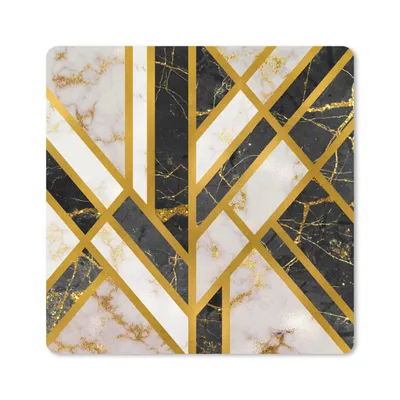 Produktbild von MuchoWow® Mauspad Mousepad Marmor - Gold - Luxus 20x20 cm - Mousepads - Maus Mat - Pad - Mausunterlage - Desk Mat - Bureauartikeln
