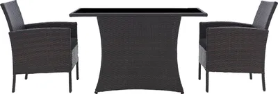 Produktbild von TPFGarden SITZGRUPPE Mubi 2 Sessel, 2 Sitzkissen, 1 Tisch, Braun
