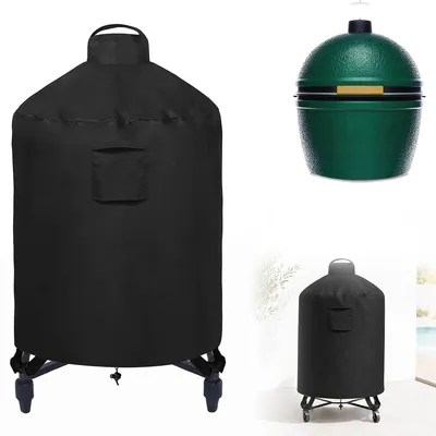 Produktbild von Grillabdeckung rund Ø80x102cm, wasserdichte Keramikgrill Abdeckung aus 420D Oxford Stoff, wetterfest, UV-beständig, für Kugelgrill & Garten