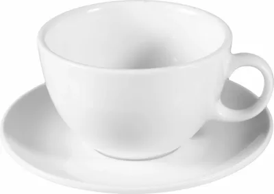 Produktbild von Seltmann Weiden Milchkaffeetasse 1164 mit Untertasse VIP. Weiß, Becher, Porzellan, 370 ml, 001.265536