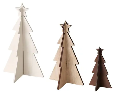 Image de Arbres de Noël décoratifs en contreplaqué KARL, 12-25 cm, 3 pcs.