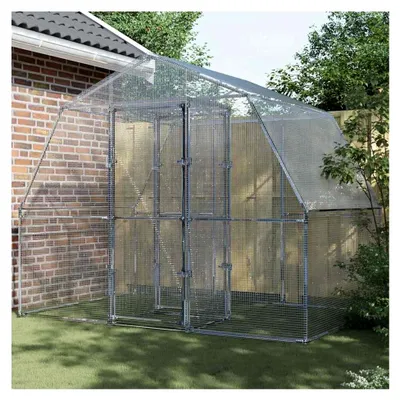 Produktbild von Voliere mit Tür aus verzinktem Stahl für Garten und Terrasse