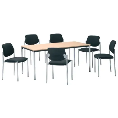 Obrázek produktu pro Stůl 800 x 800 mm chrom / buk