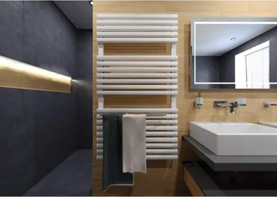 Image de Porte-serviettes double RAWELL pour radiateur 60x6,9x21,5 cm en acier