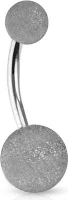 Produktbild von viva-adorno Bauchnabel Piercing Banane Edelstahl sandgestrahlt matt in verschiedenen Farben Z479, silber